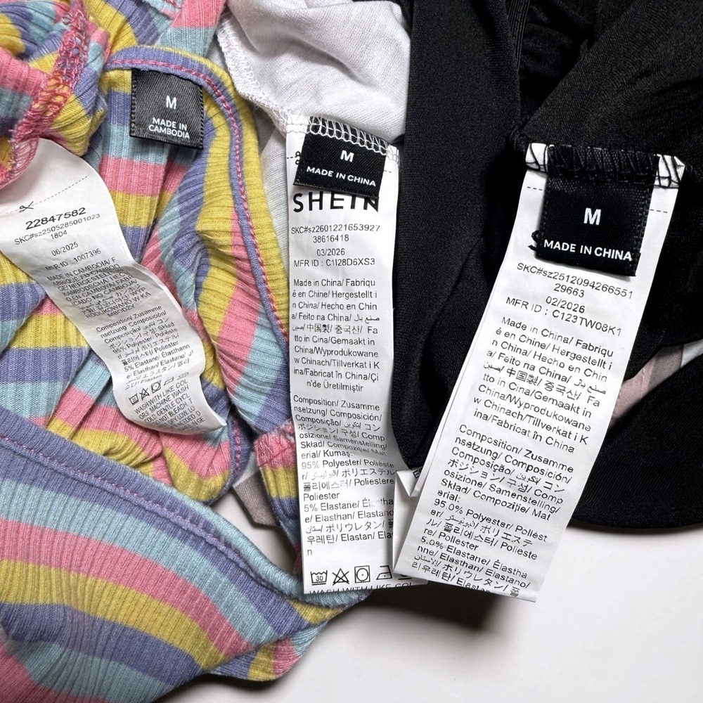 SHEIN Lot of 3 Black One Shoulder Romper Ribbed Colorful & Striped Tank Dress M - Picture 16 of 16